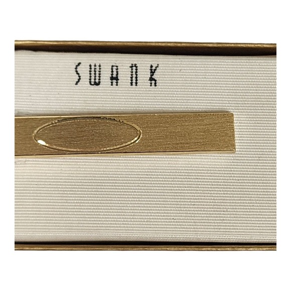 Vintage Engravable Tie Bar Swank Brushed Gold with Original Box - Picture 2 of 5